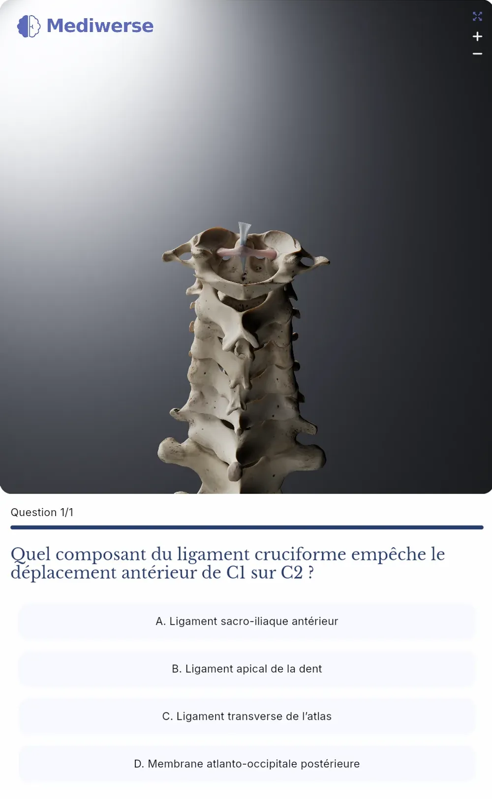 Aperçu de la banque de quiz visuels Mediwerse